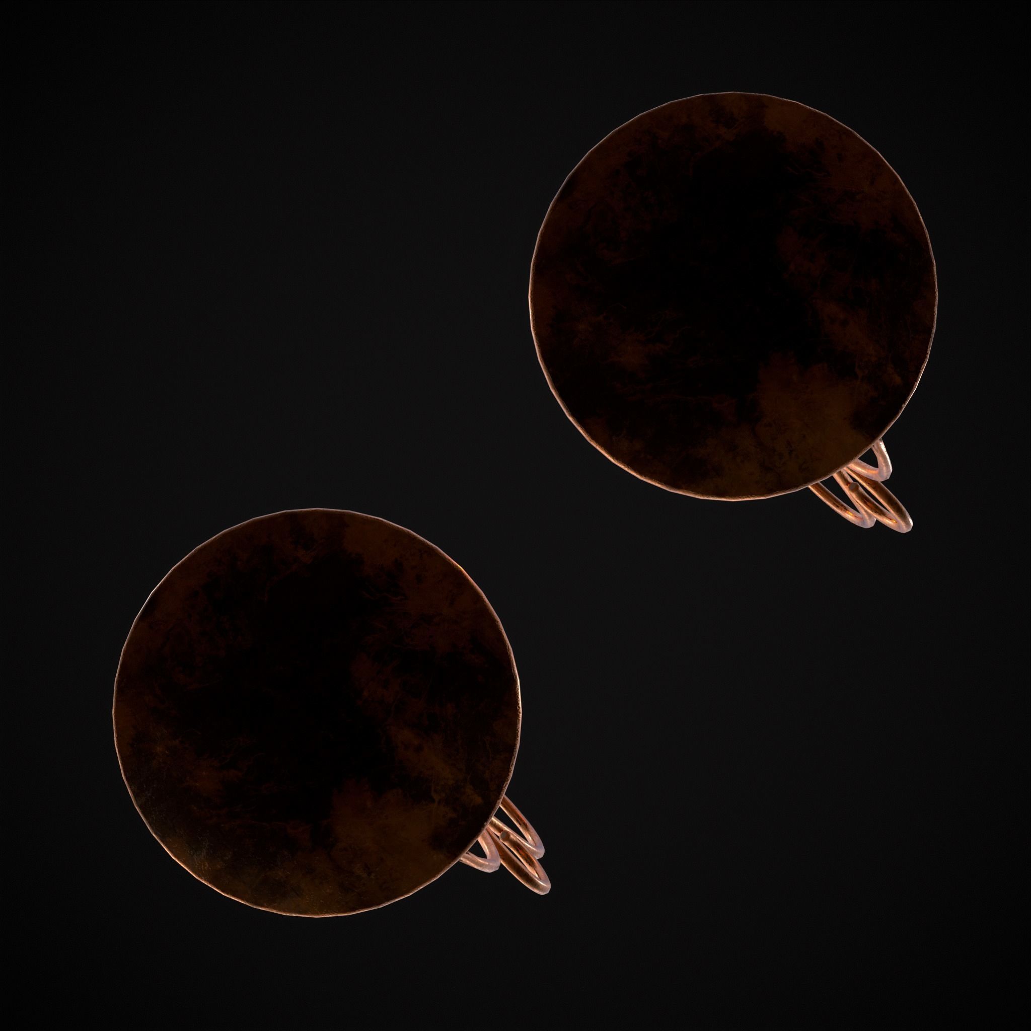 Medium Copper Chamberstick Low-poly 3D model_25