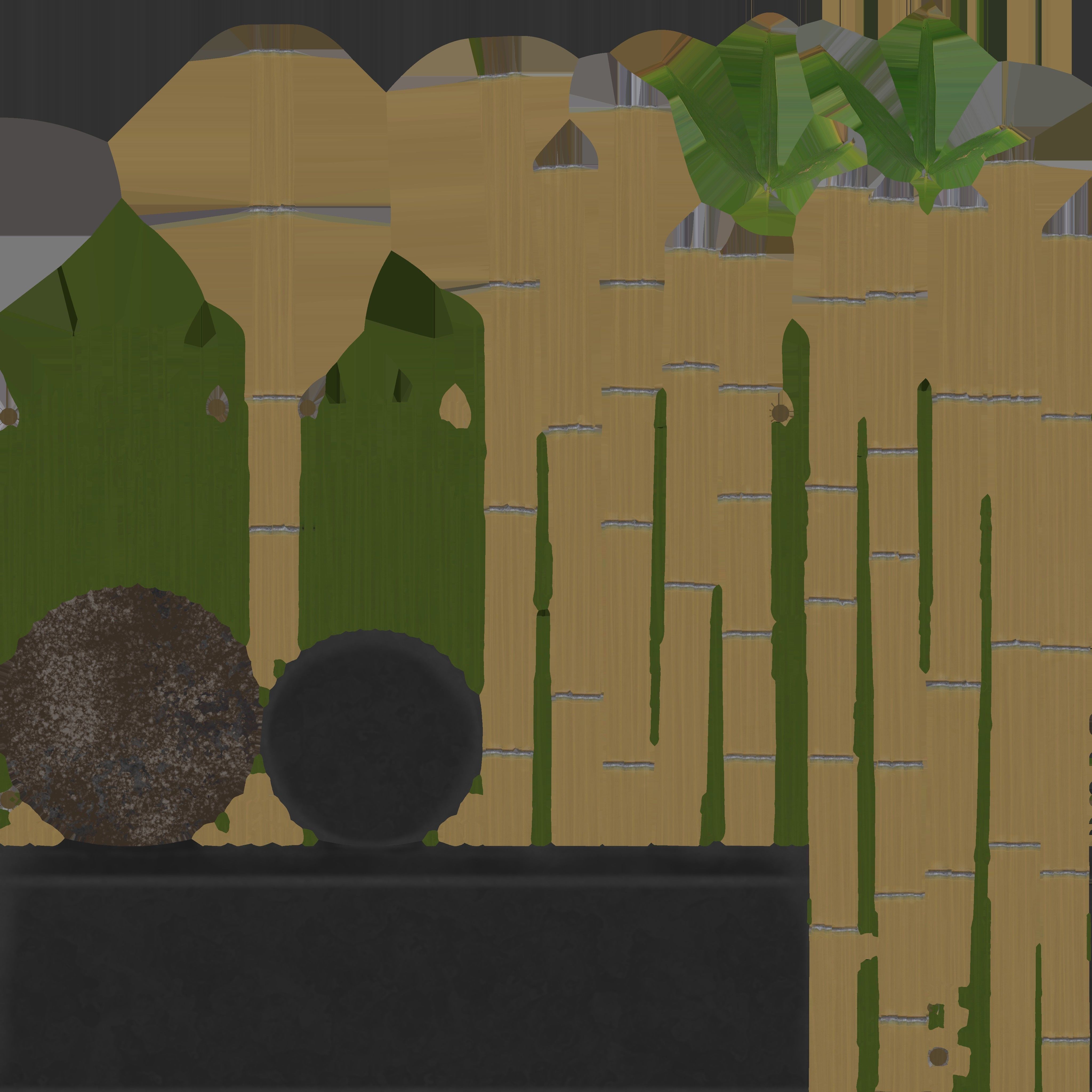 Game Ready Bamboo Low-poly 3D model_14