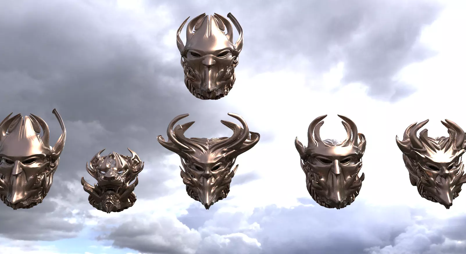 Druid mask collection 1 3D model_0