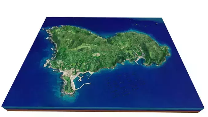 Tashirojima Island 3d Model Terrain 3D model