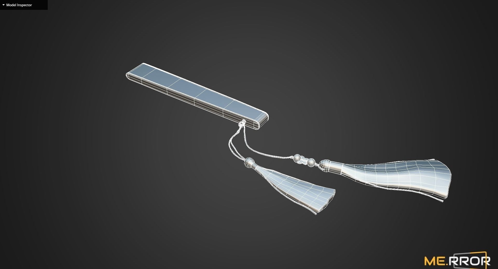 Game Ready Traditonal Jade Fan Low-poly 3D model_8