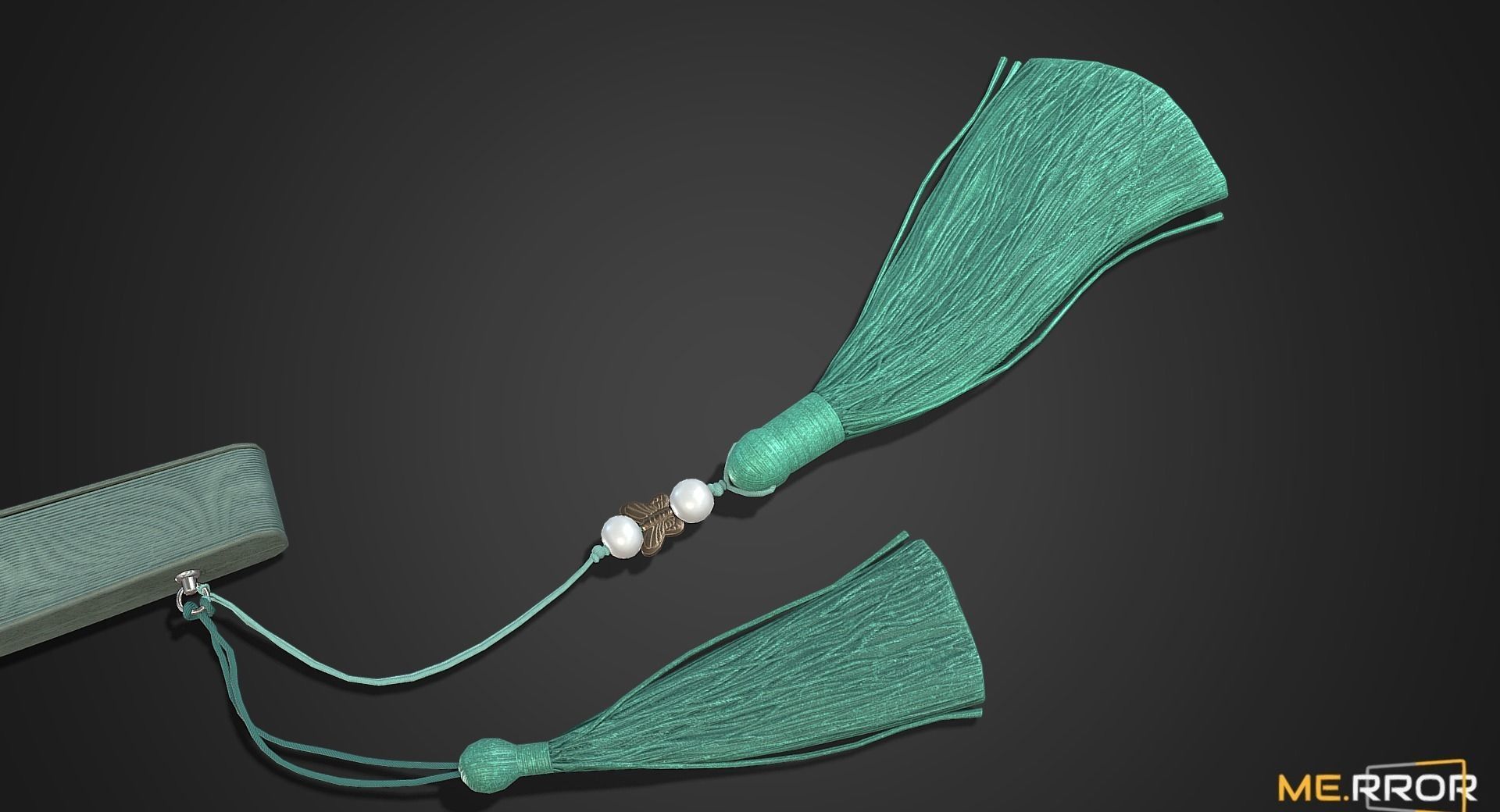Game Ready Traditonal Jade Fan Low-poly 3D model_3
