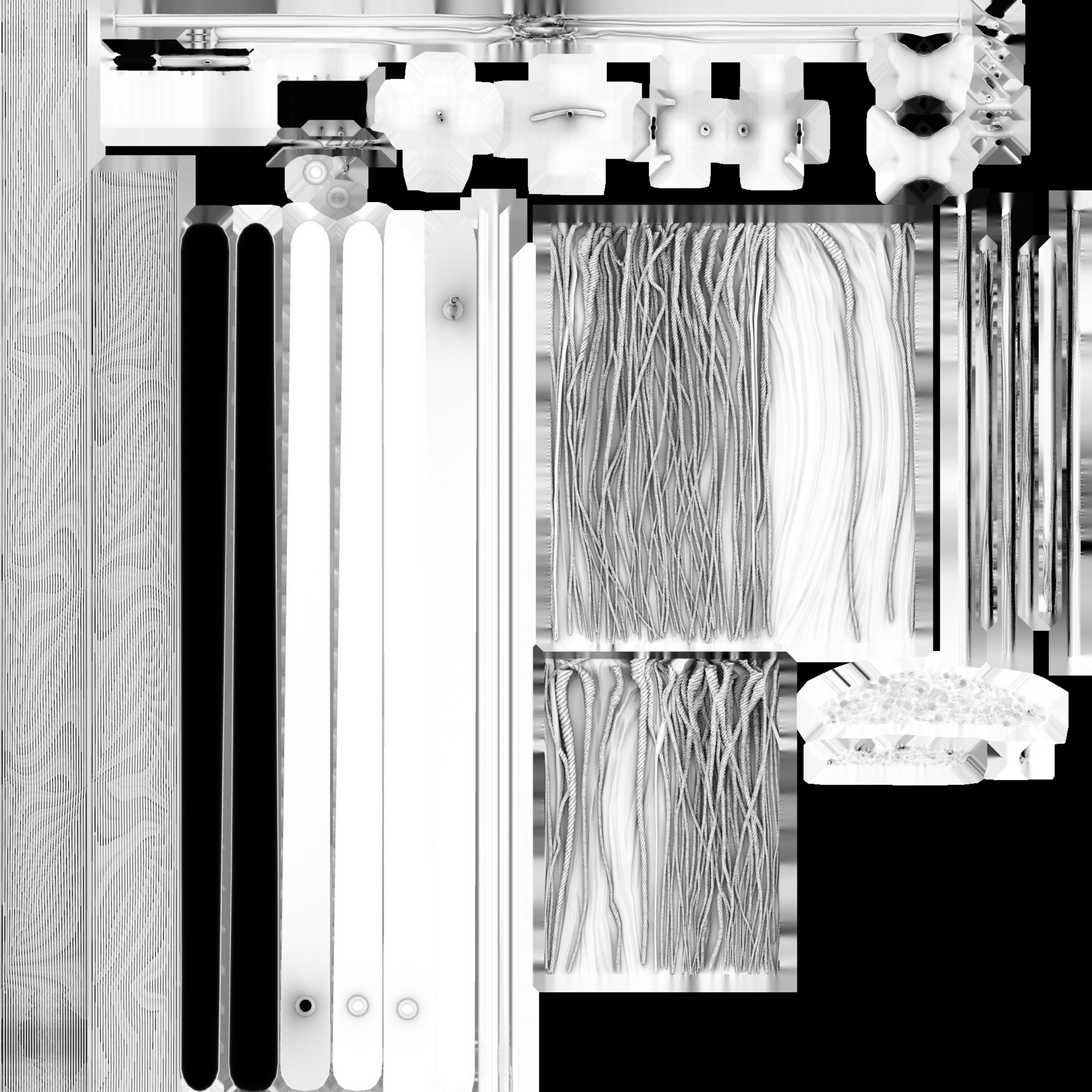 Game Ready Traditonal Jade Fan Low-poly 3D model_13