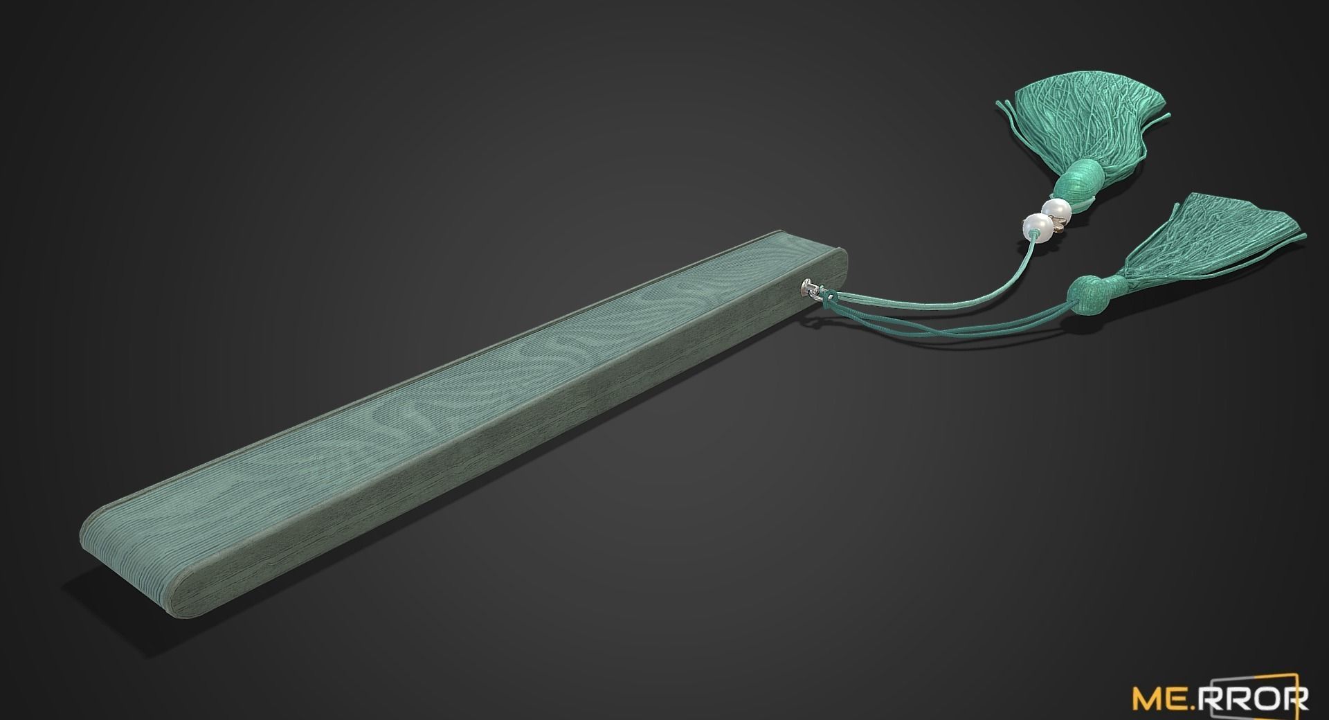 Game Ready Traditonal Jade Fan Low-poly 3D model_6