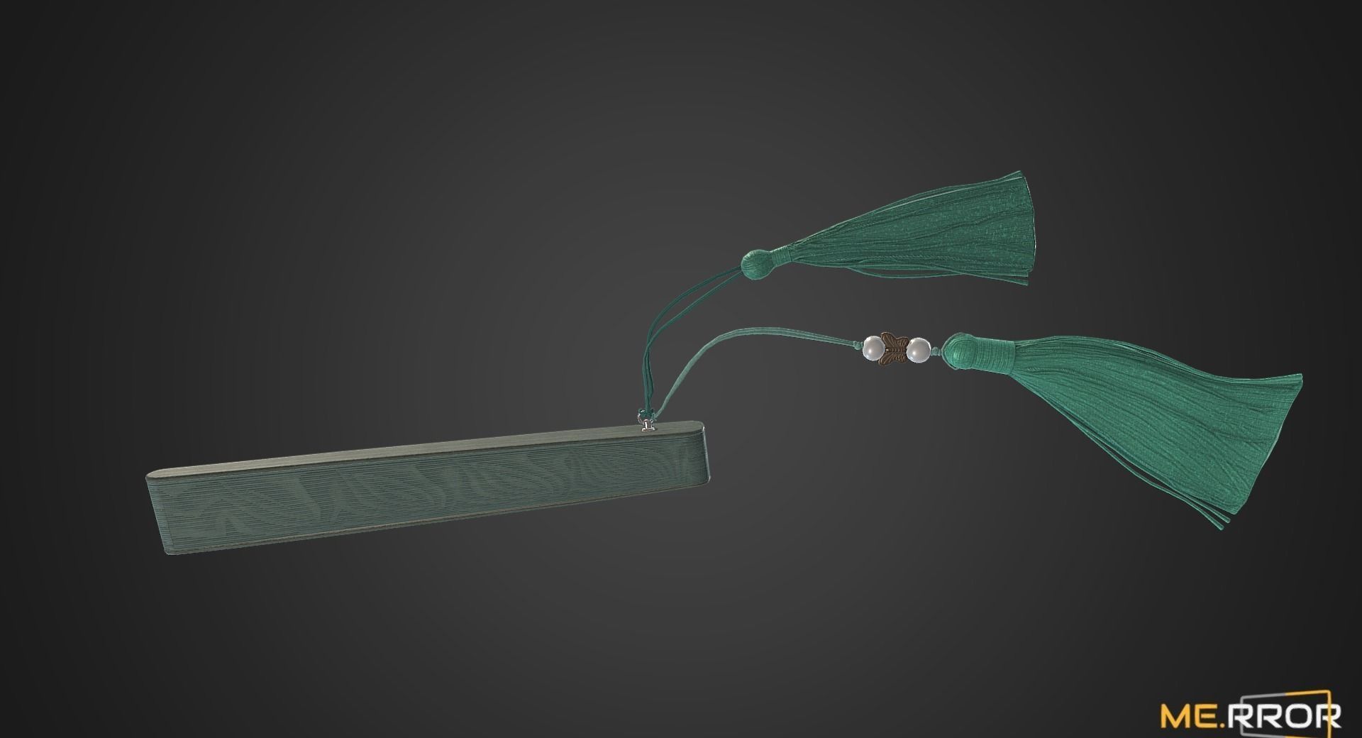 Game Ready Traditonal Jade Fan Low-poly 3D model_4