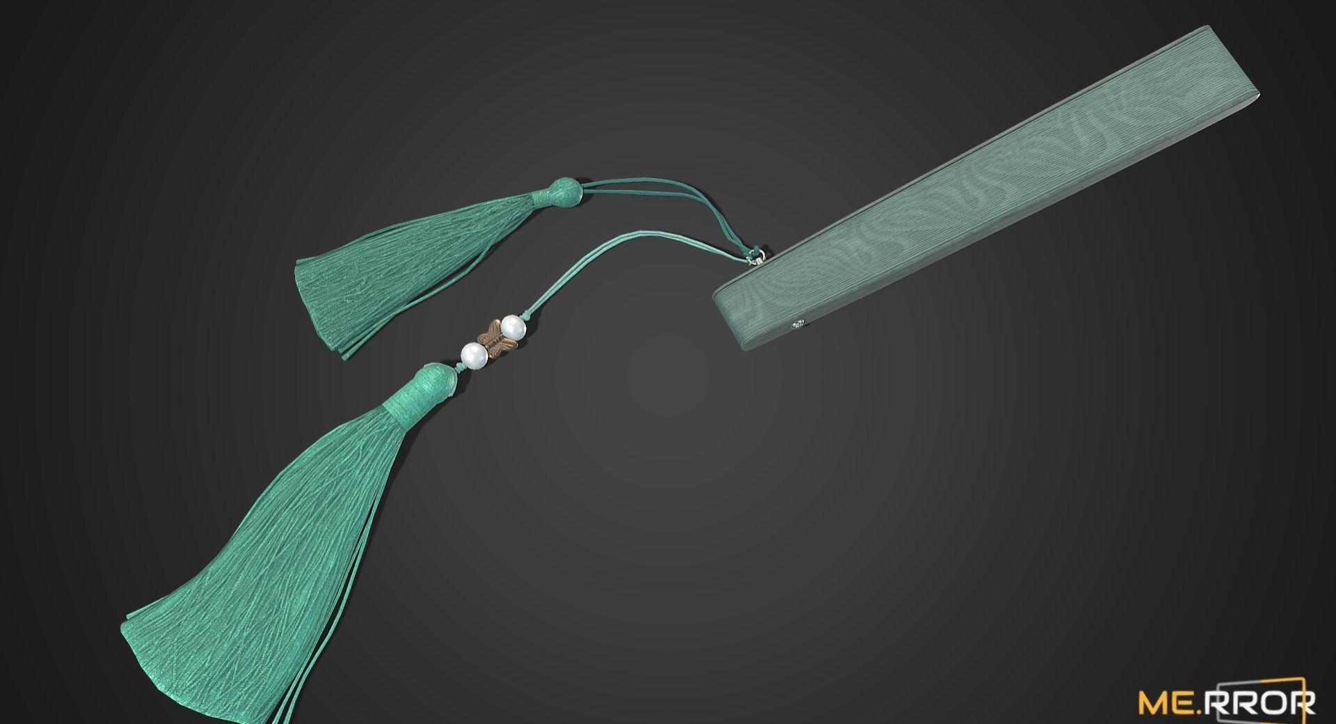 Game Ready Traditonal Jade Fan Low-poly 3D model_1