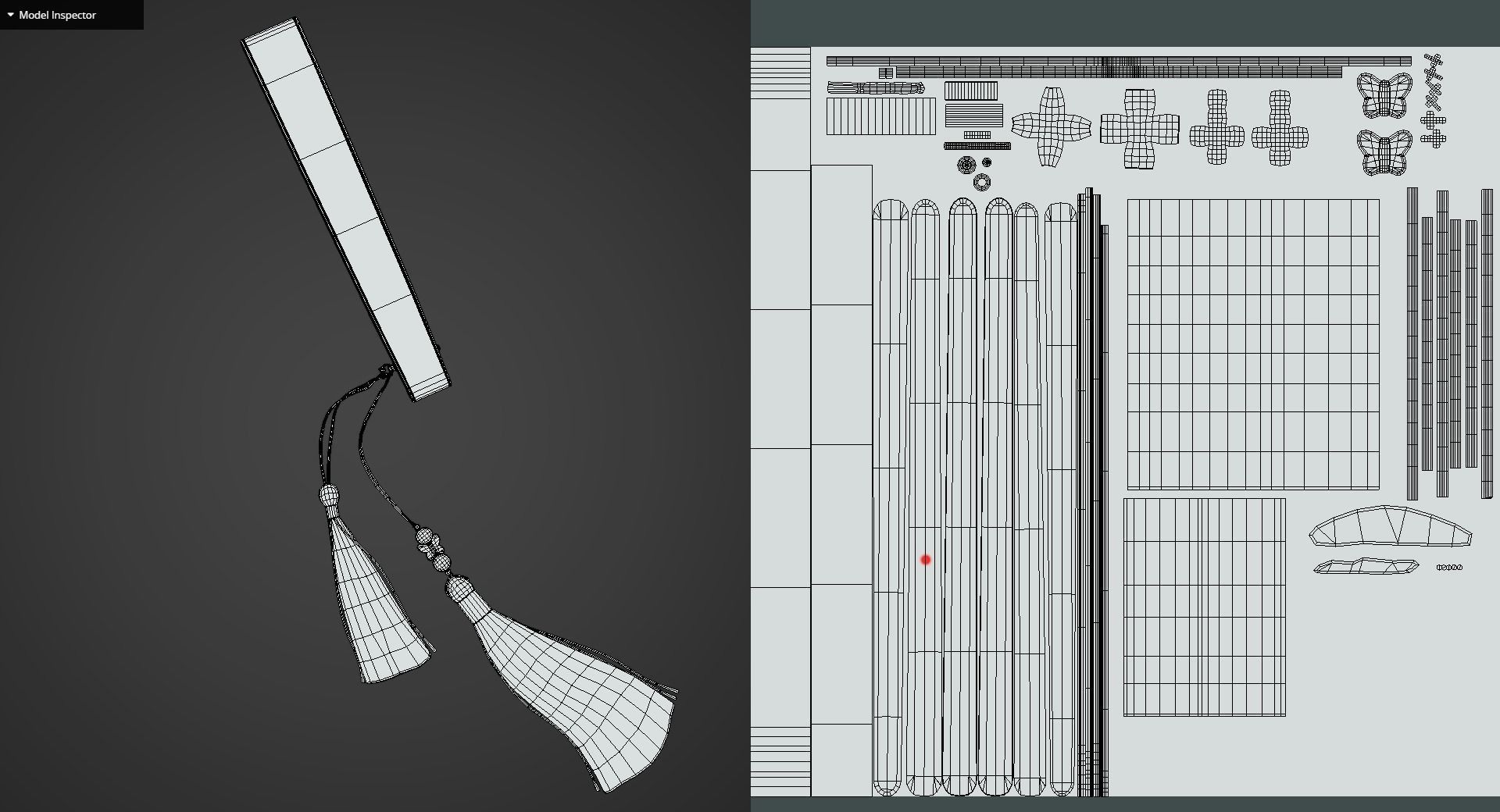 Game Ready Traditonal Jade Fan Low-poly 3D model_10