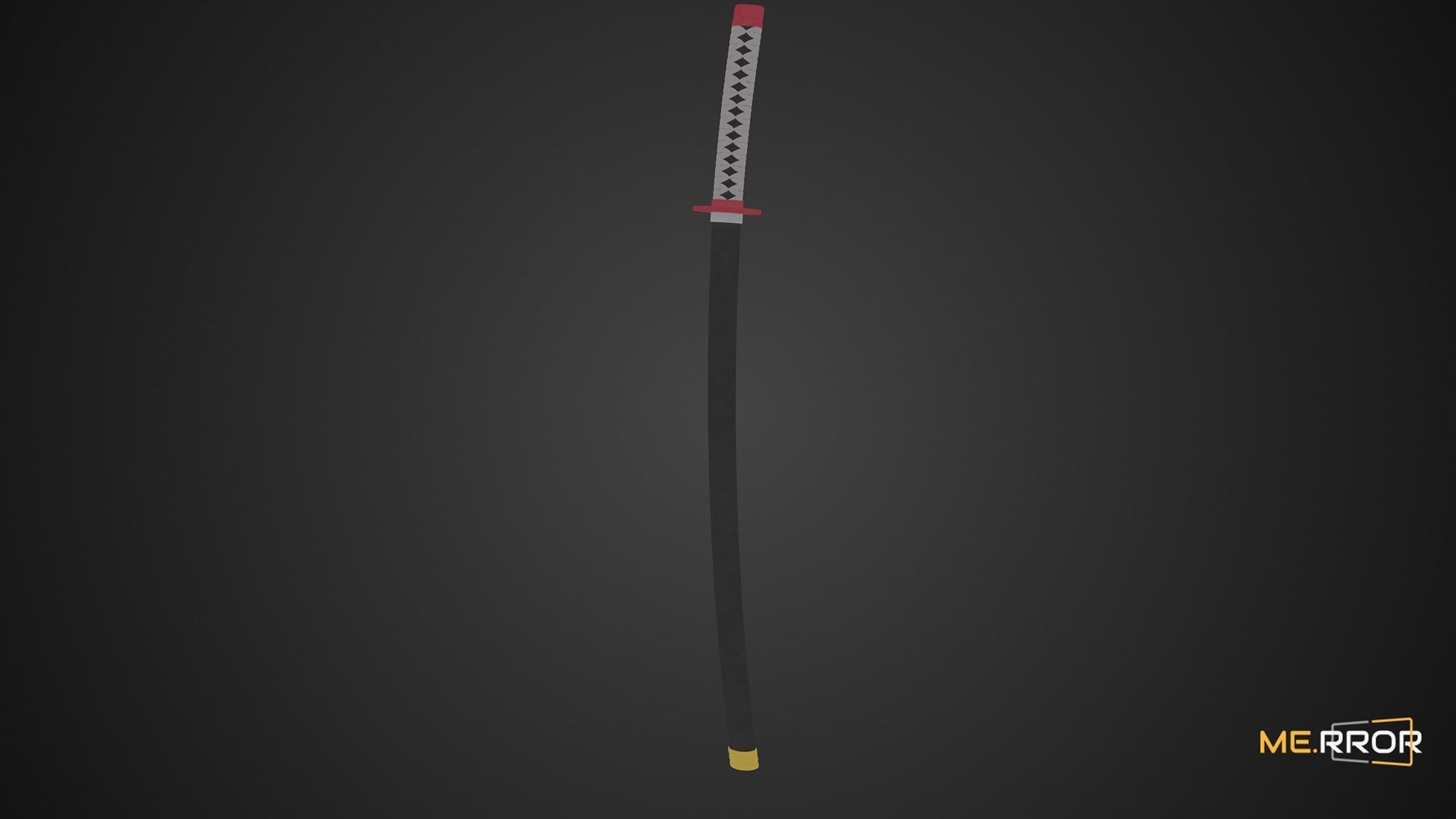 Game Ready Sword Katana Low-poly 3D model_2