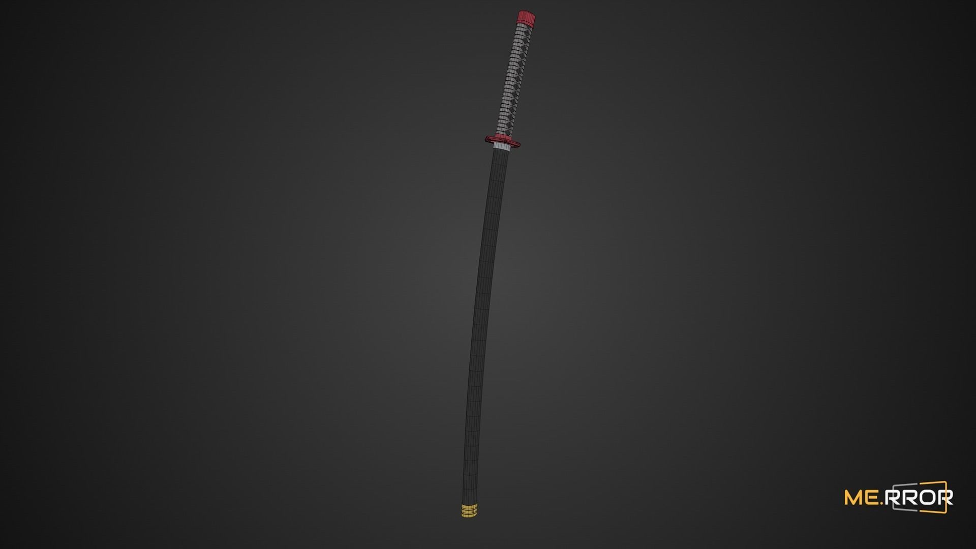 Game Ready Sword Katana Low-poly 3D model_8