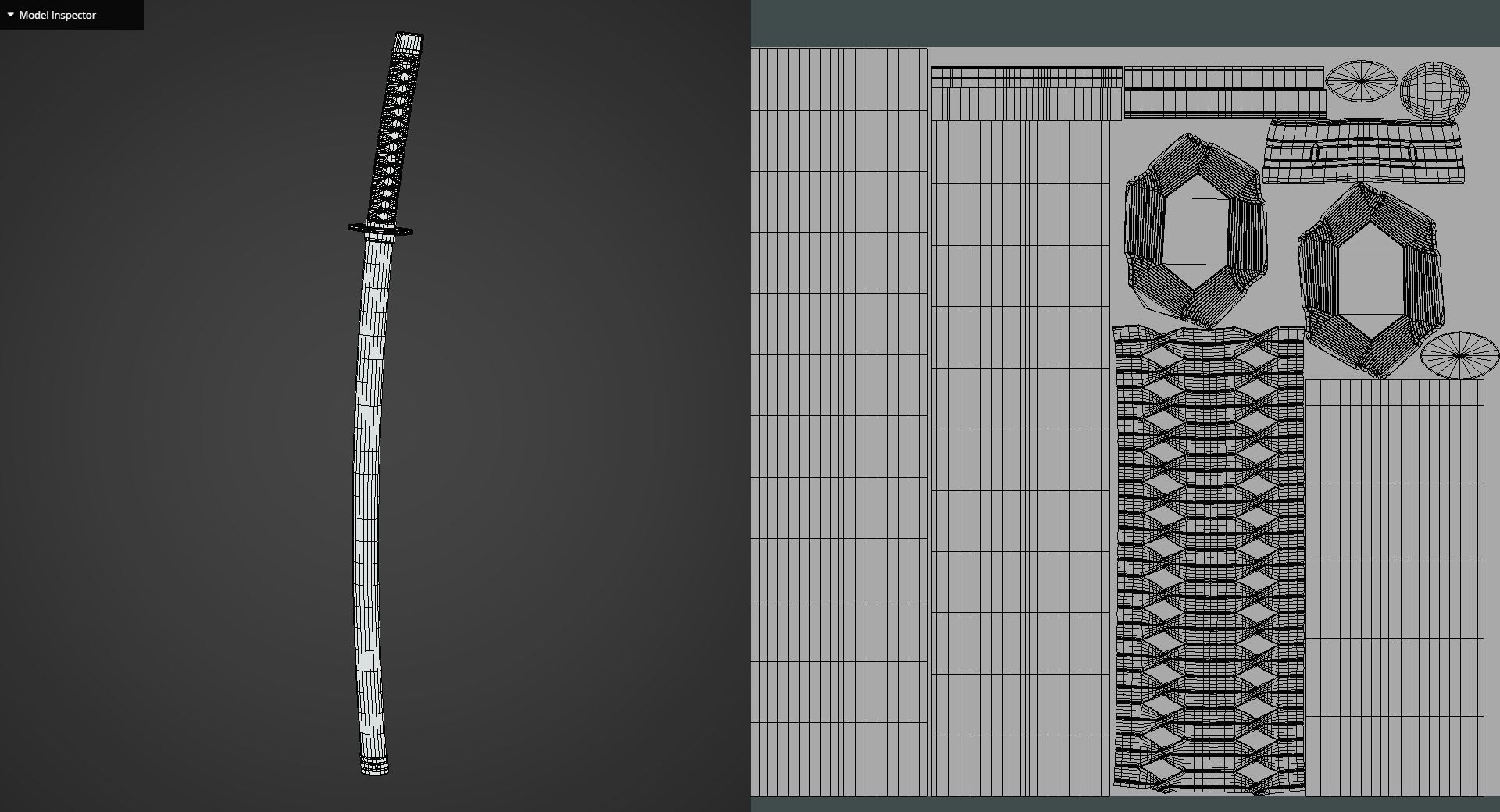 Game Ready Sword Katana Low-poly 3D model_13