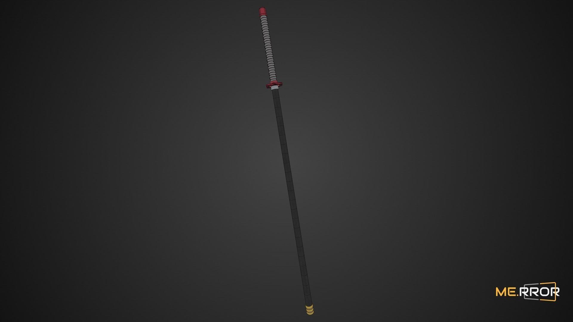 Game Ready Sword Katana Low-poly 3D model_9