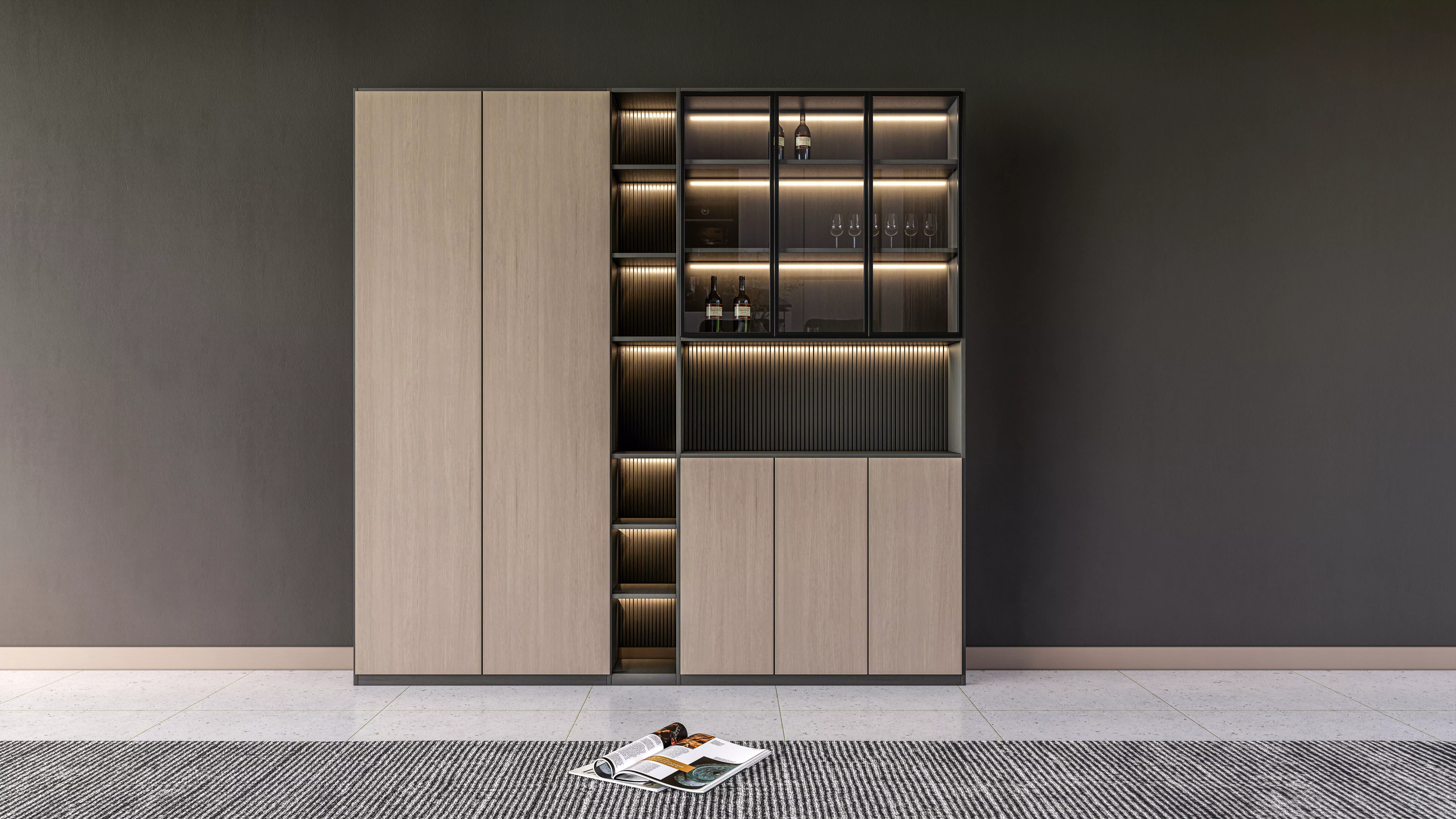 Wine cabinet Rack Cellar 3D model_0