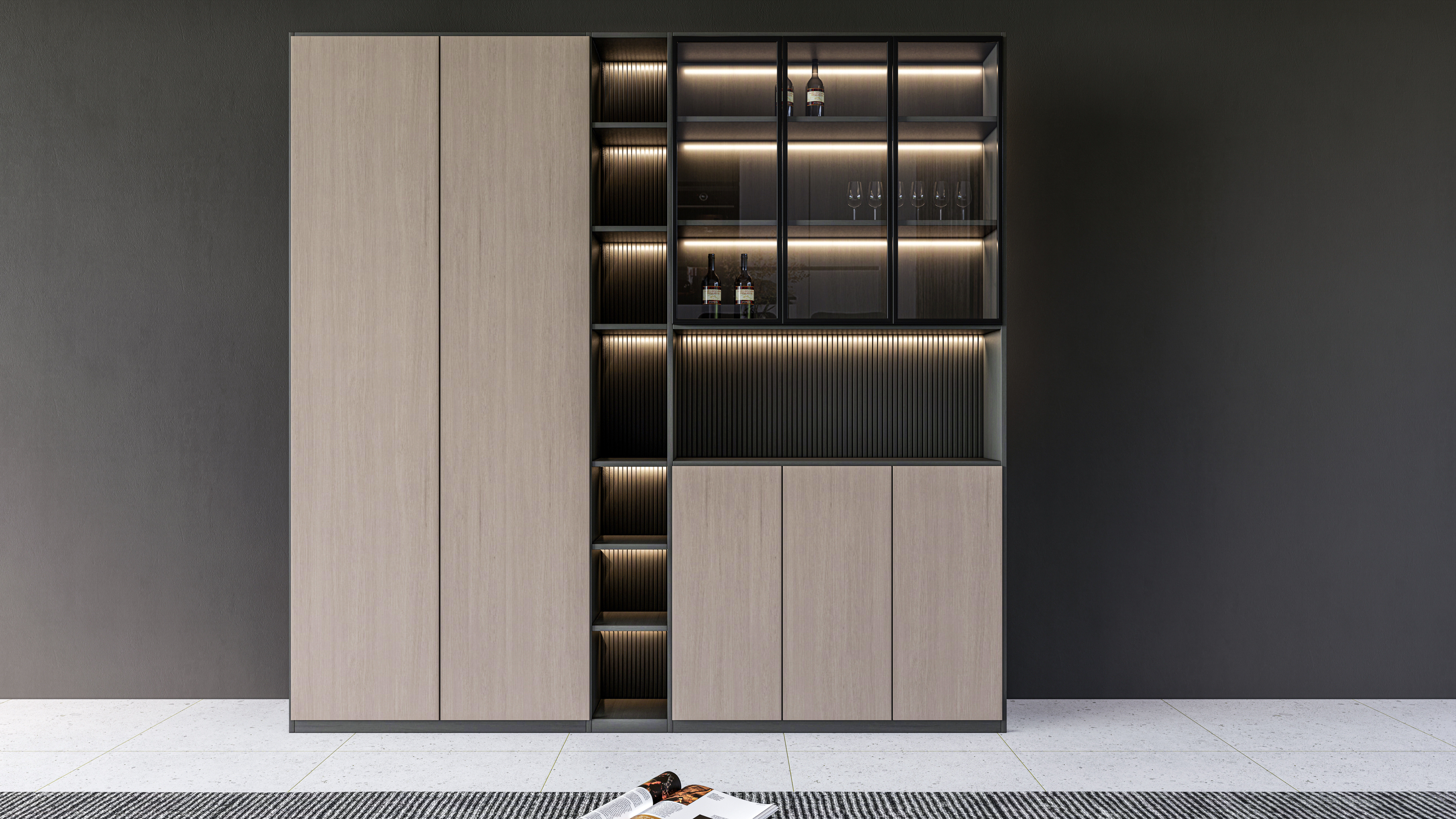 Wine cabinet Rack Cellar 3D model_9