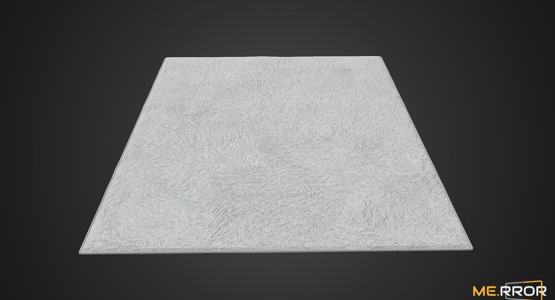 Game Ready White Fur Rug Low-poly 3D model_2