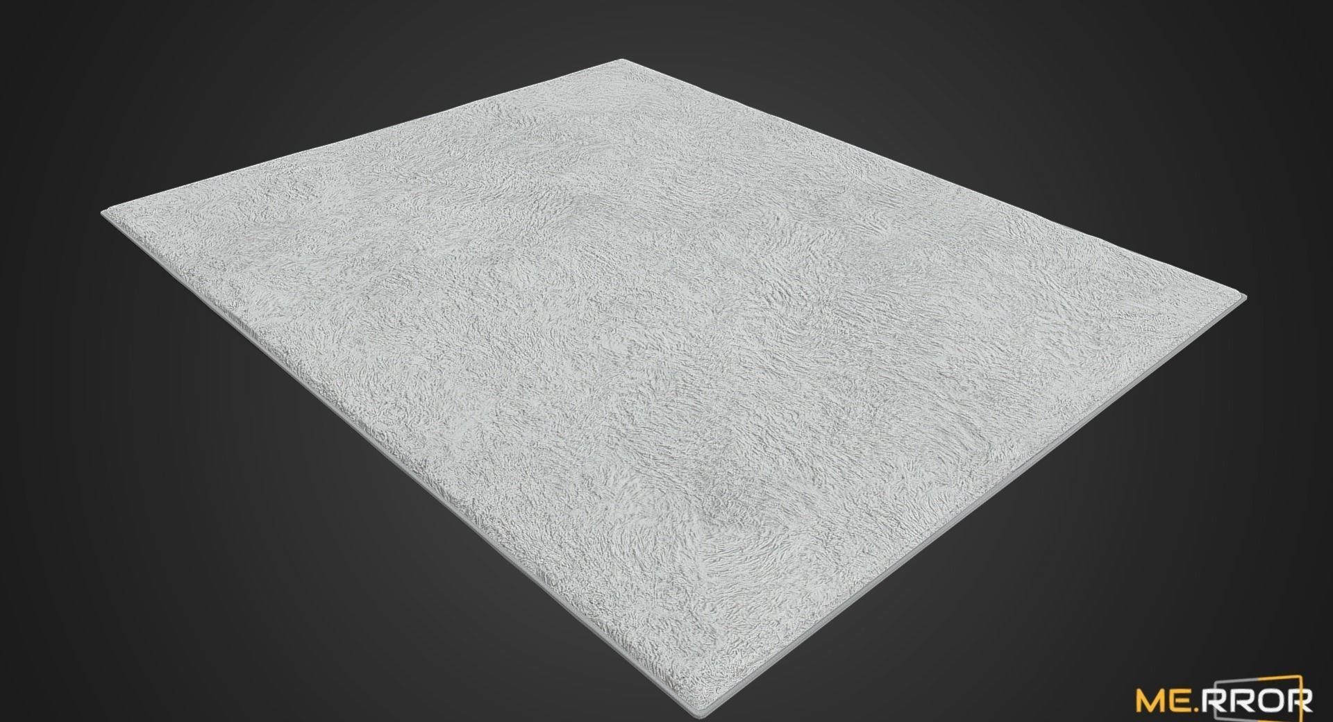 Game Ready White Fur Rug Low-poly 3D model_7