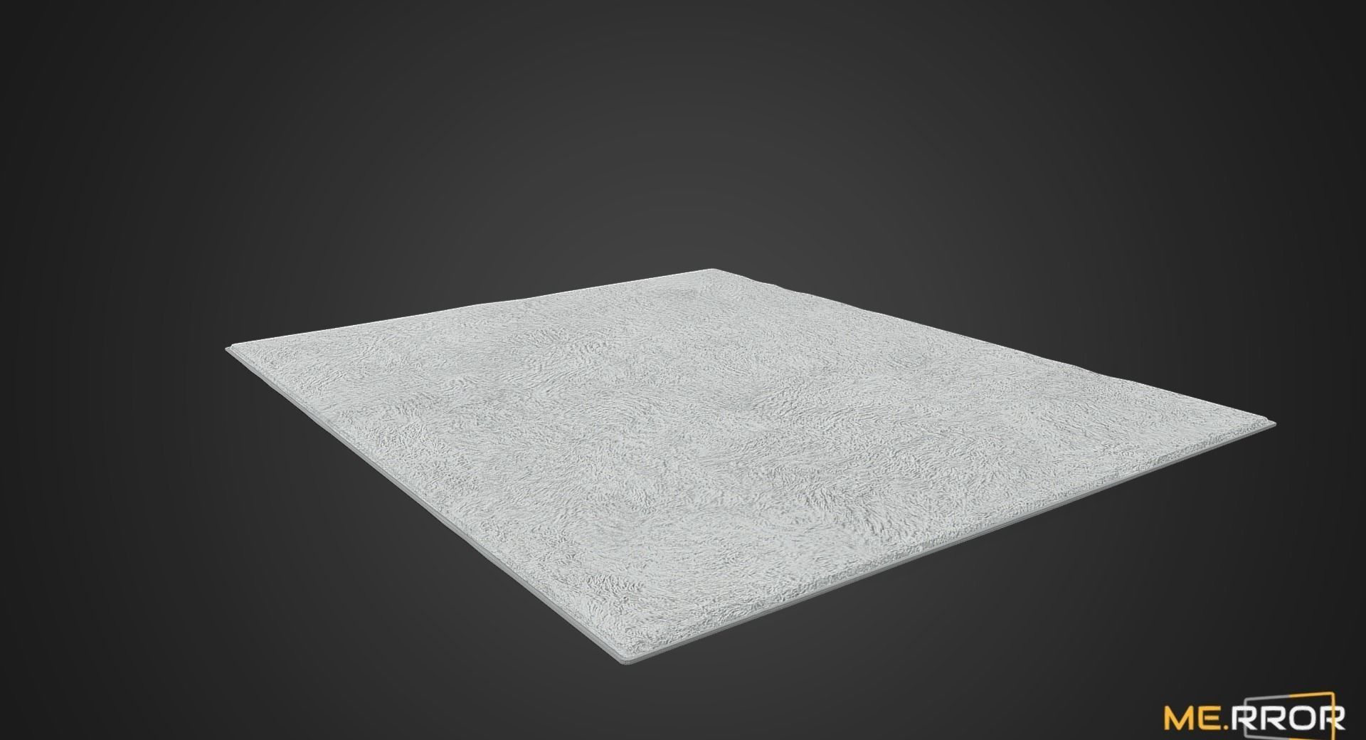 Game Ready White Fur Rug Low-poly 3D model_1