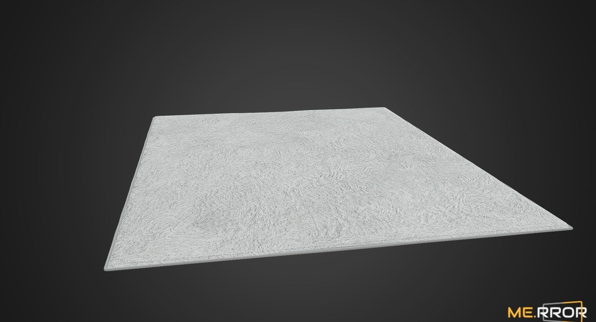 Game Ready White Fur Rug Low-poly 3D model_4