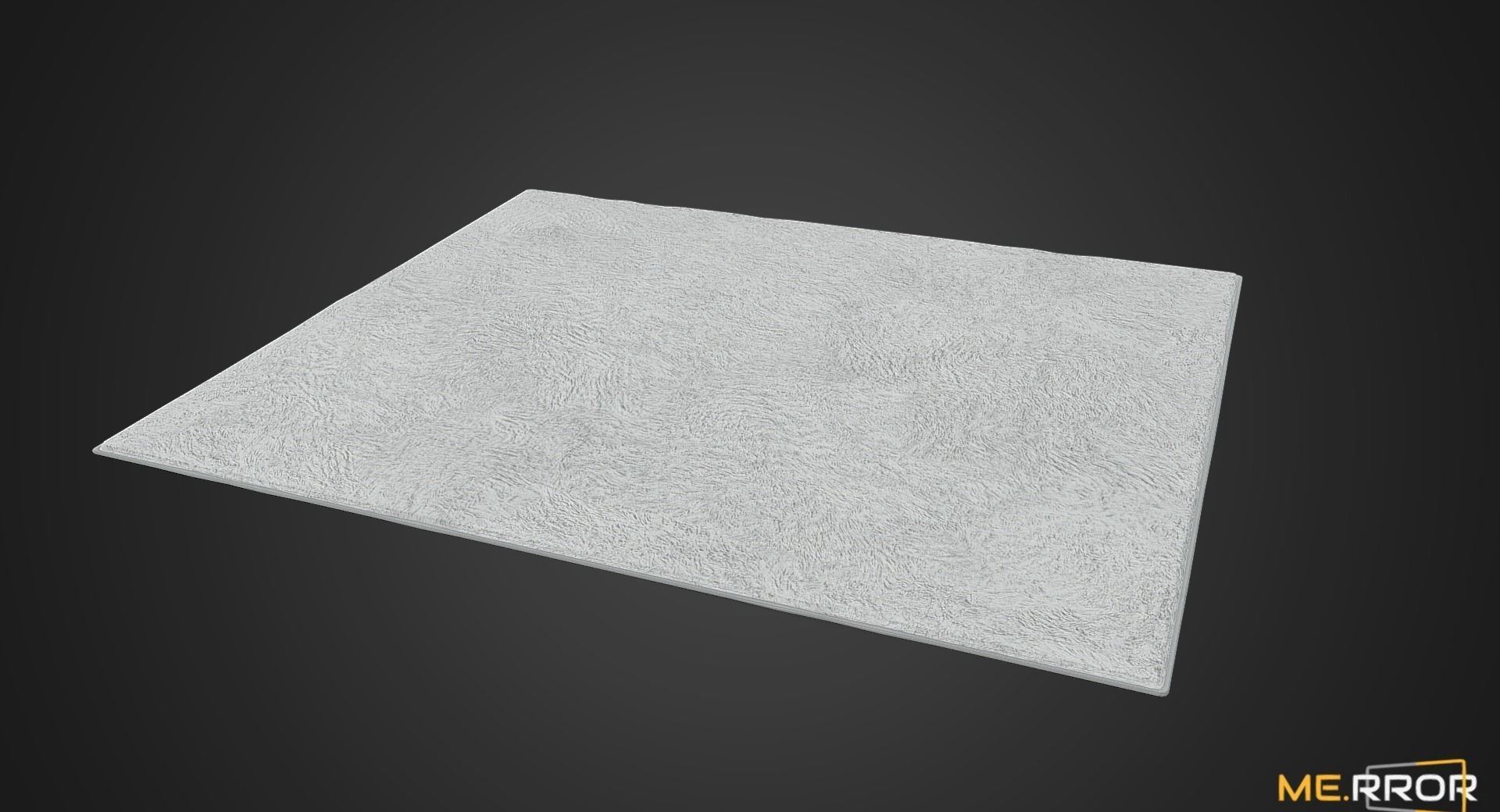 Game Ready White Fur Rug Low-poly 3D model_6