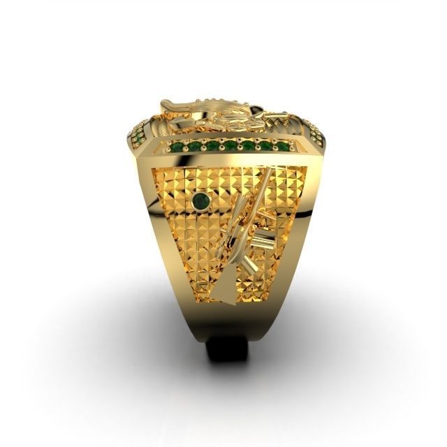 Rooster Ring 3D print model_9