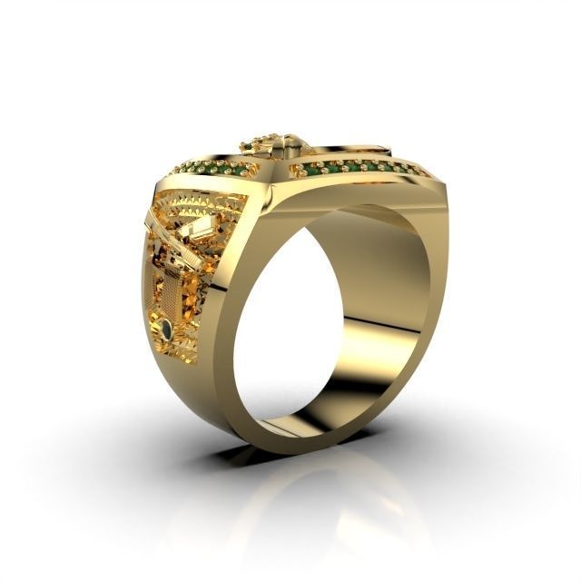 Rooster Ring 3D print model_6