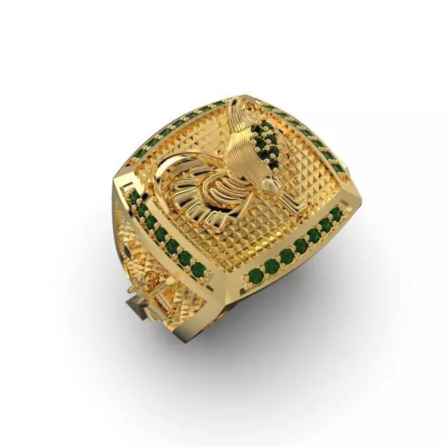 Rooster Ring 3D print model_0