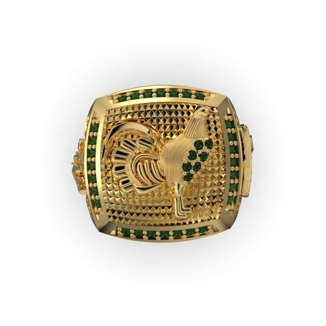 Rooster Ring 3D print model_4
