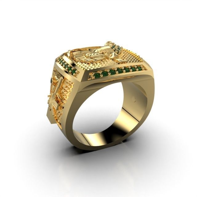 Rooster Ring 3D print model_7