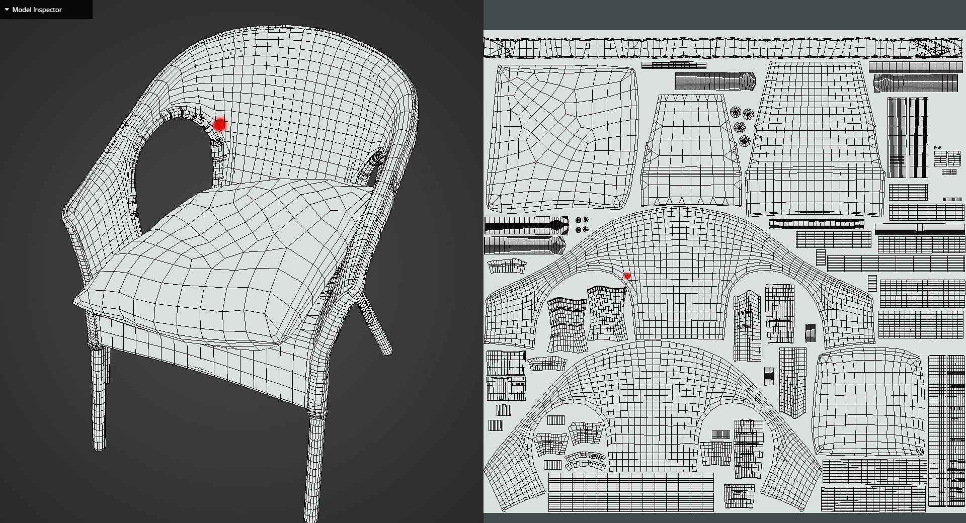 Game Ready Rattan Chair and Cushion Low-poly 3D model_12