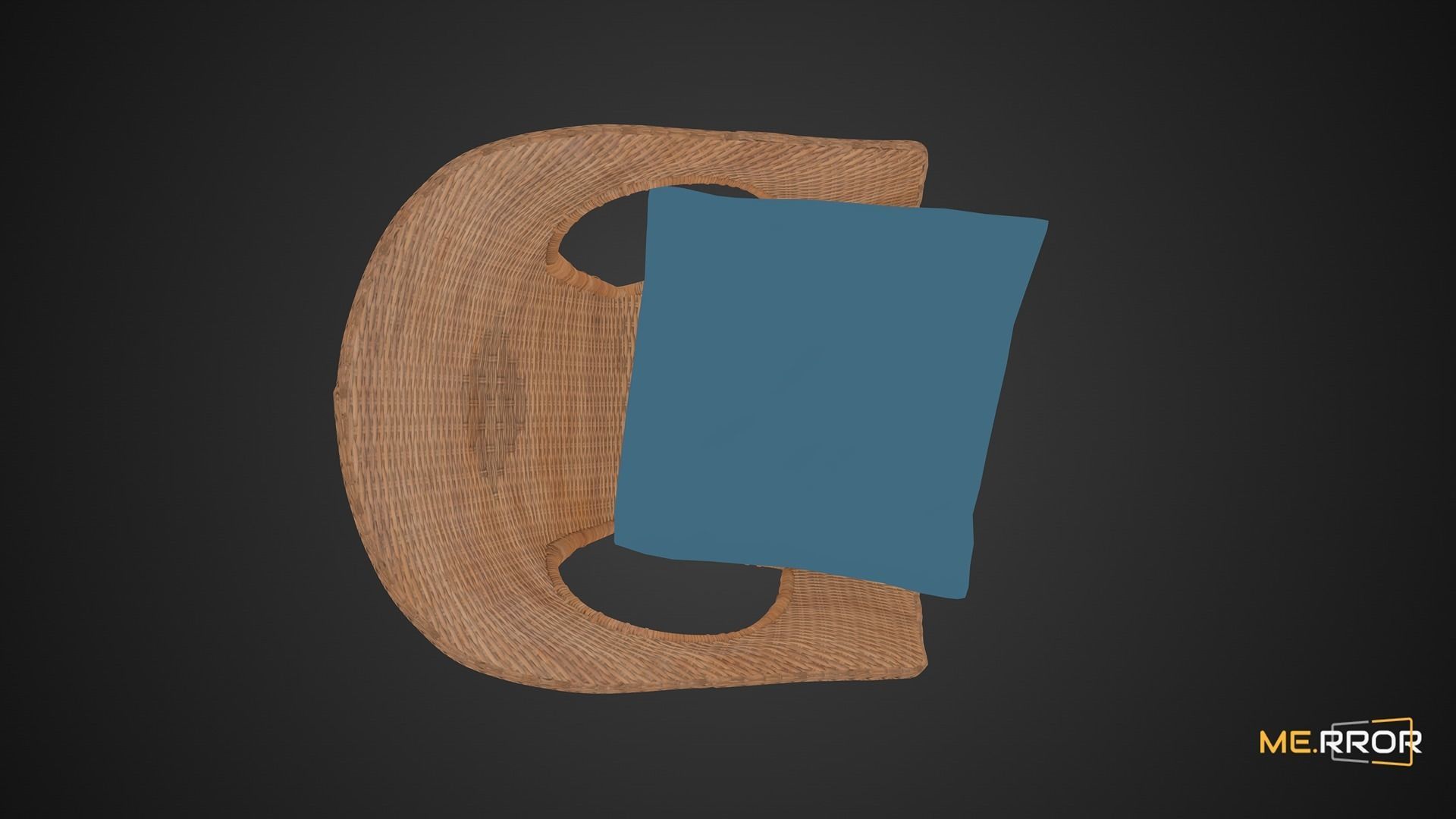 Game Ready Rattan Chair and Cushion Low-poly 3D model_9