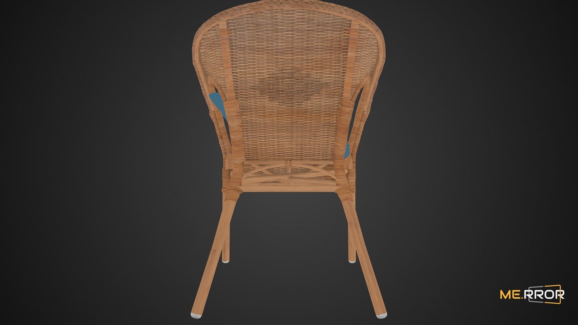 Game Ready Rattan Chair and Cushion Low-poly 3D model_5