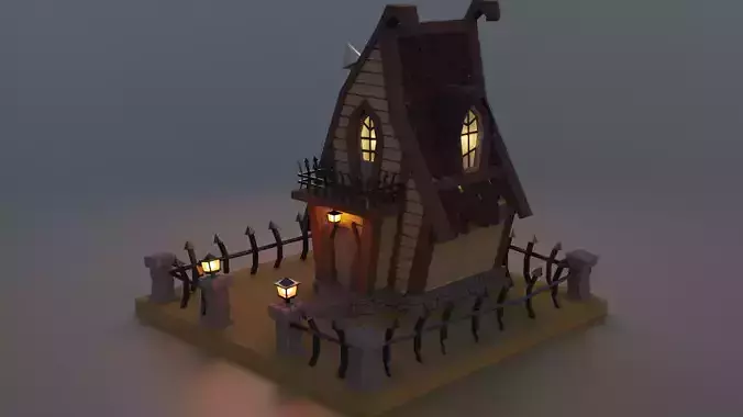 Witch House Low-poly 3D model