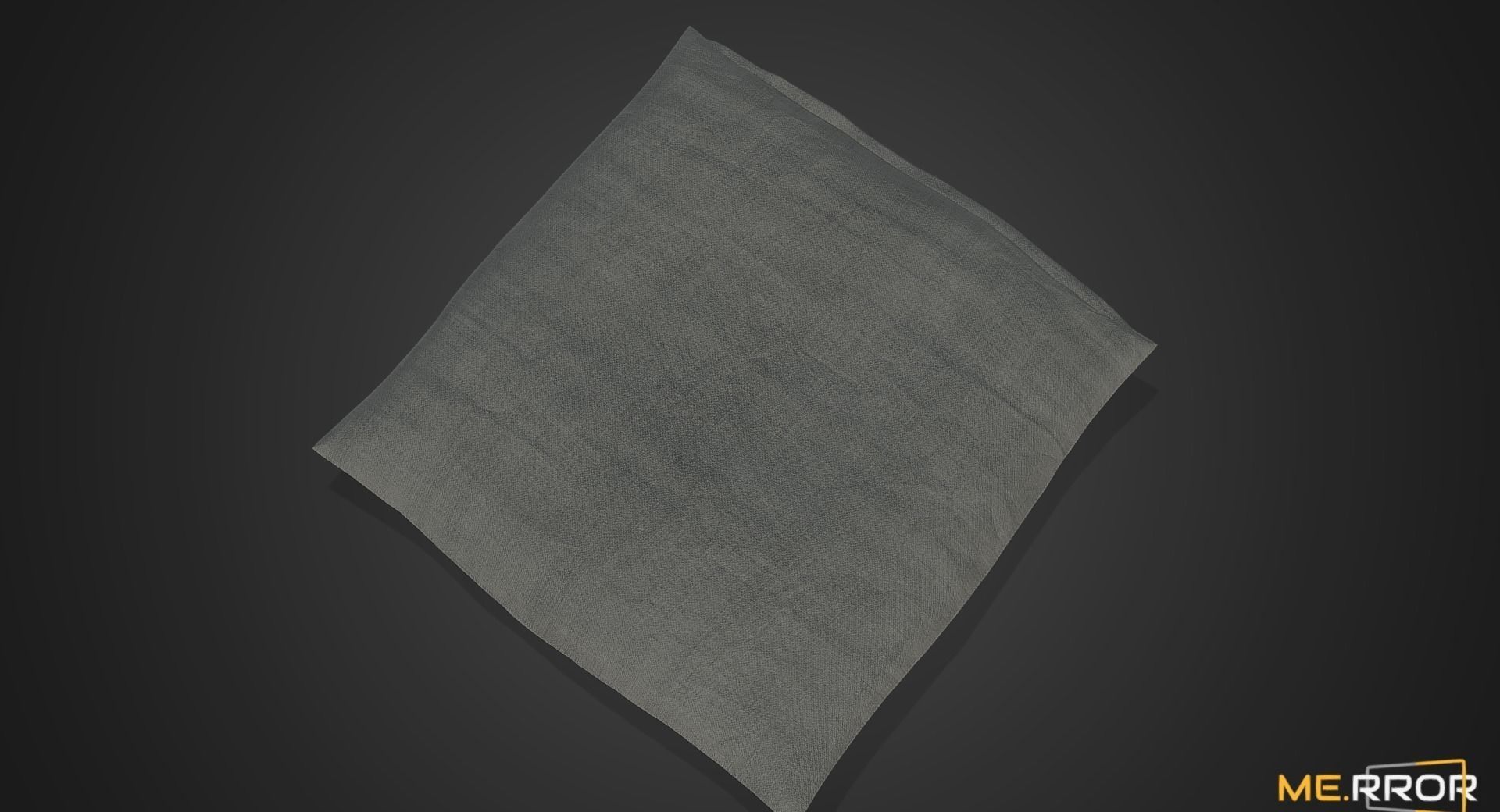 Game Ready Gray Cushion Low-poly 3D model_7
