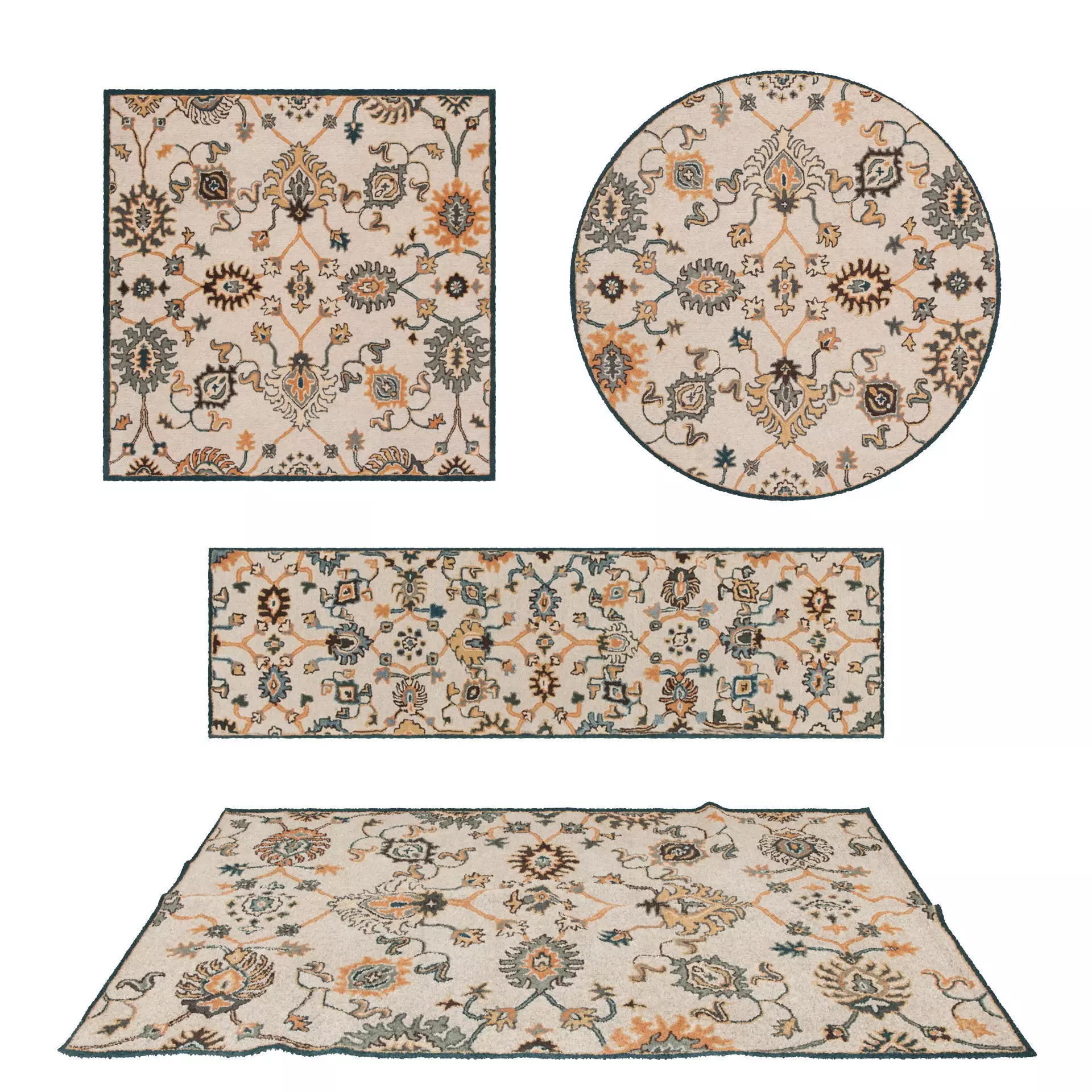 Rugs No 896 Low-poly 3D model_0