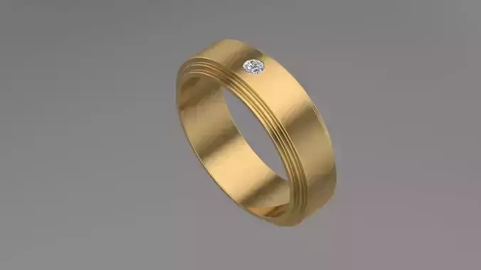 Single diamond ring printable ring 