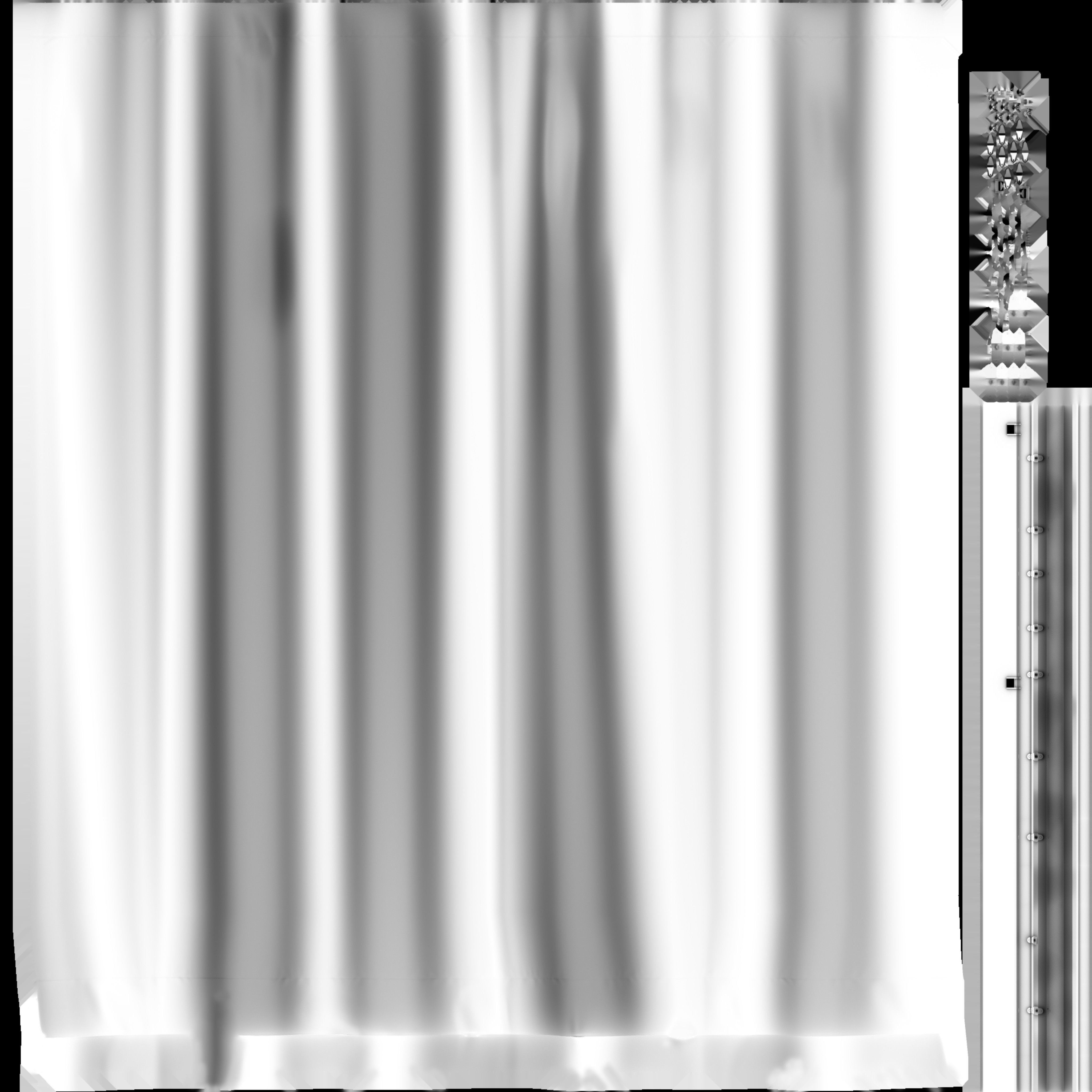 Game Ready White Rail Curtains Low-poly 3D model_18