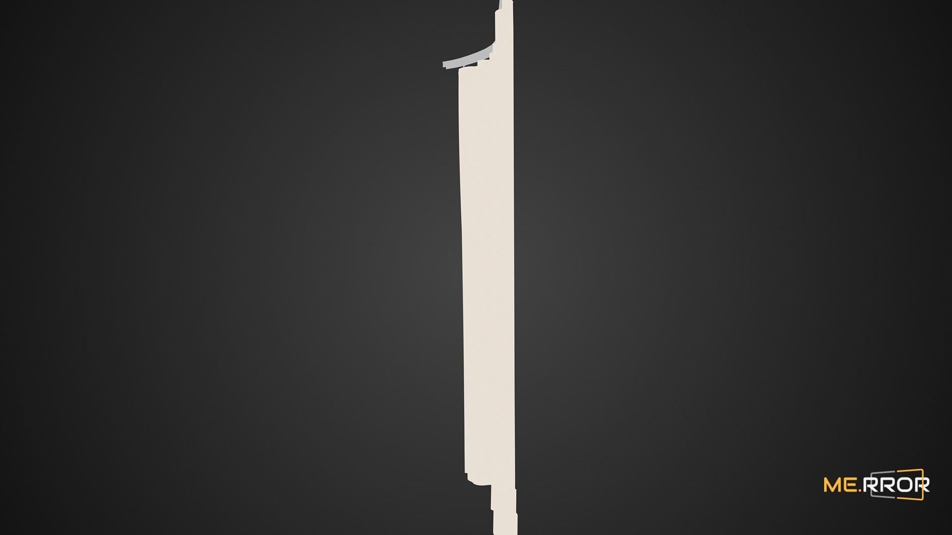 Game Ready White Rail Curtains Low-poly 3D model_2