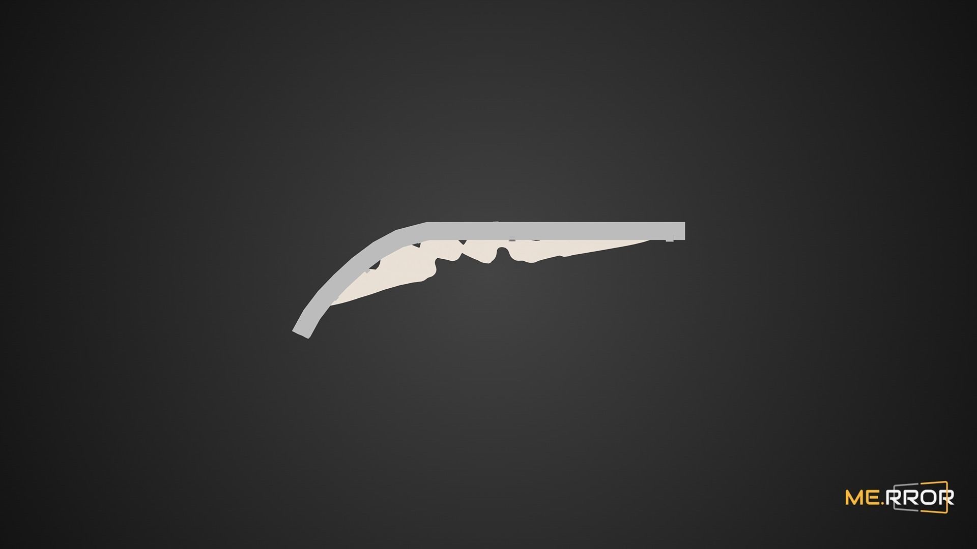 Game Ready White Rail Curtains Low-poly 3D model_7