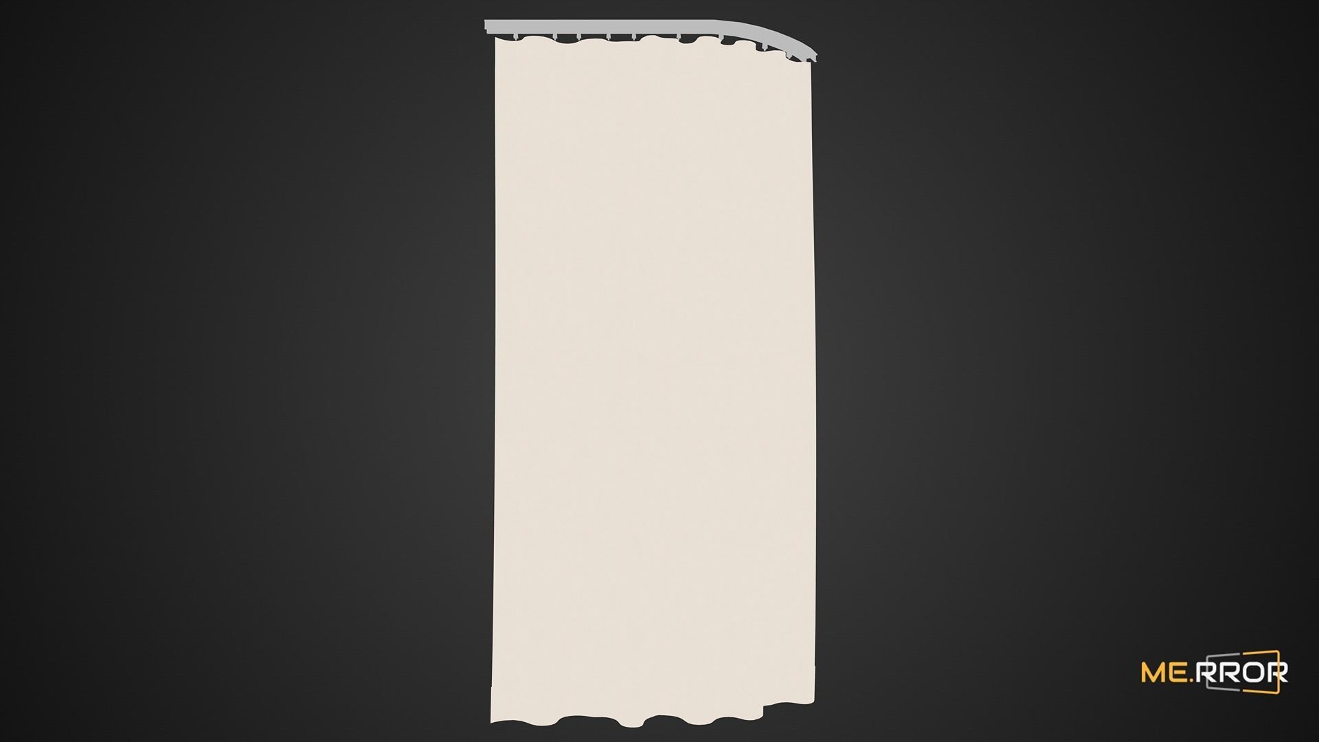 Game Ready White Rail Curtains Low-poly 3D model_3