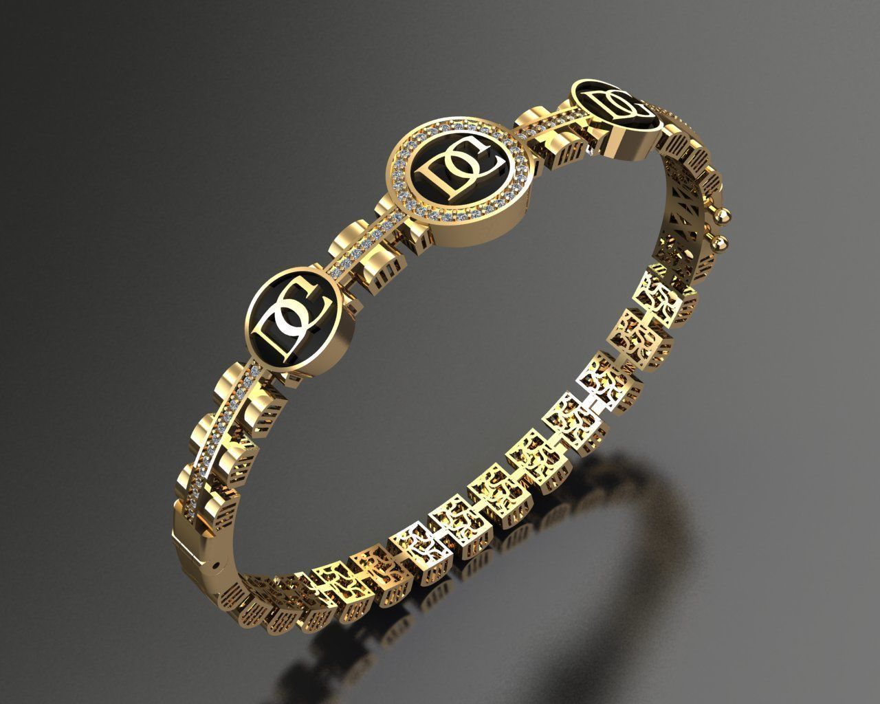 bracelet and bangle branded  3D print model_5
