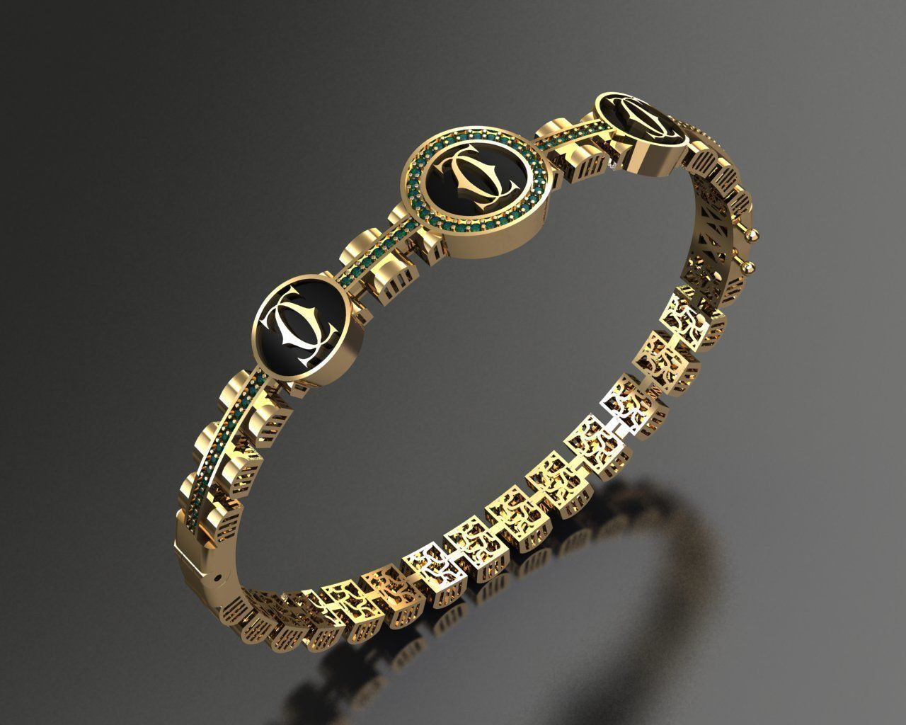 bracelet and bangle branded  3D print model_7