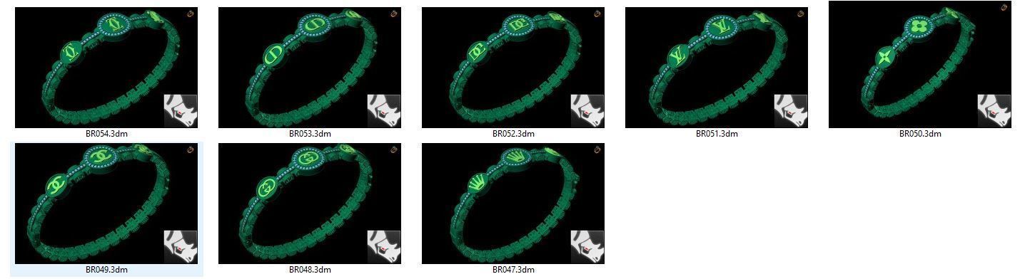 bracelet and bangle branded  3D print model_8