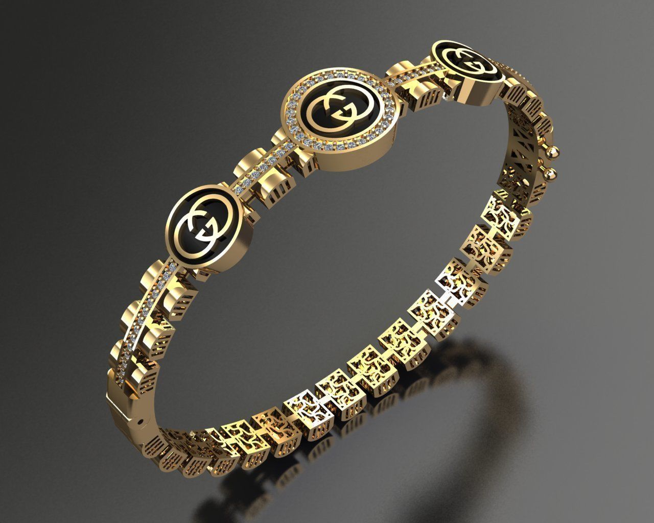 bracelet and bangle branded  3D print model_1