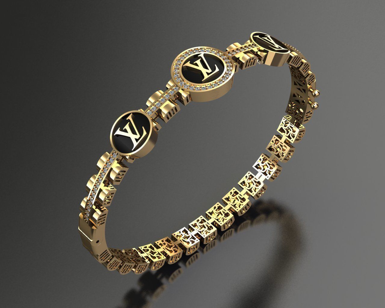 bracelet and bangle branded  3D print model_4