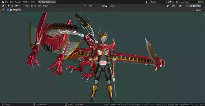 Acticulated Figure Kamen Rider Ryuki-Survive and Dragsanzer 3D print model