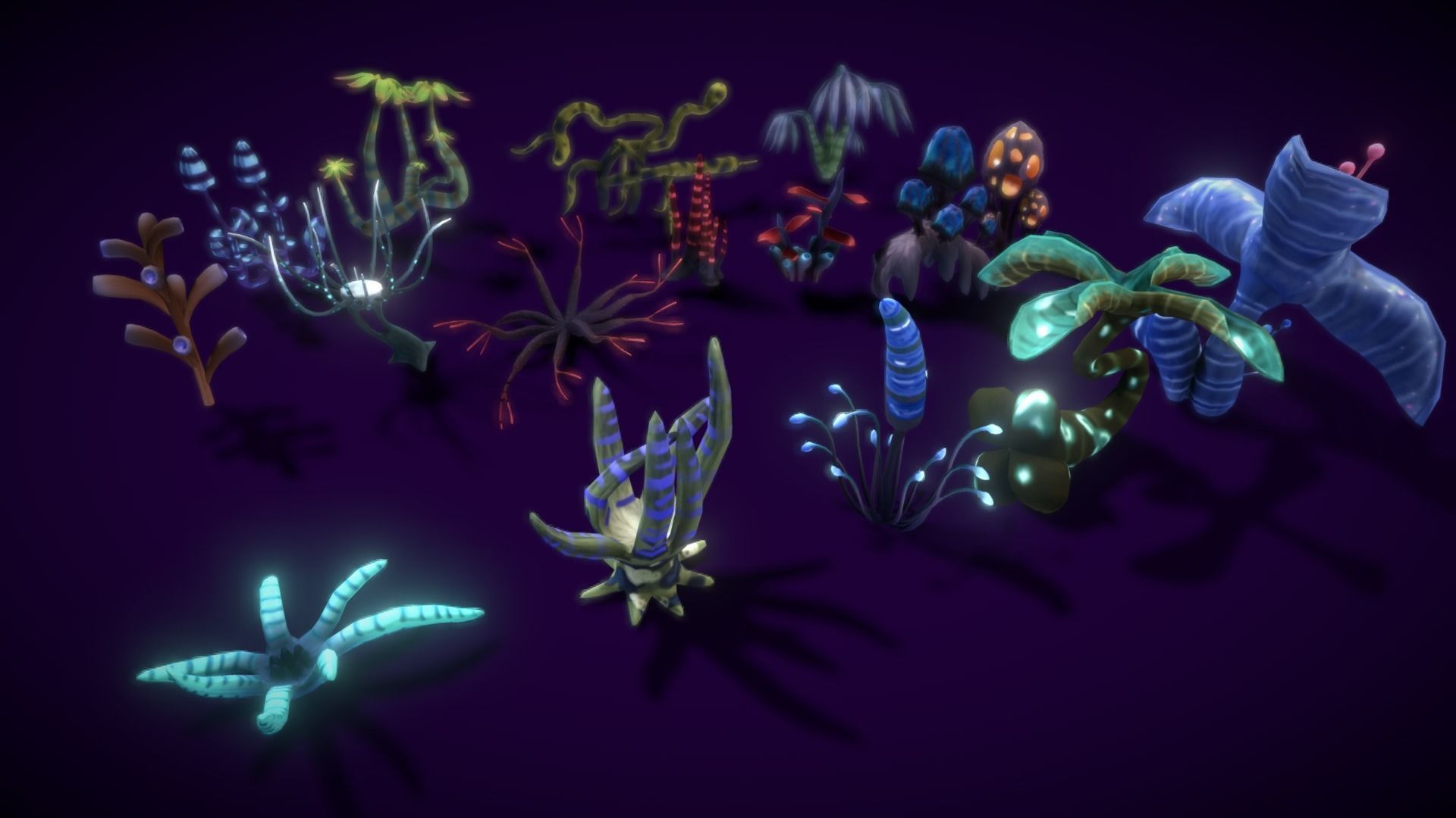 Cartoon Seaweed 11 Low-poly 3D model_4