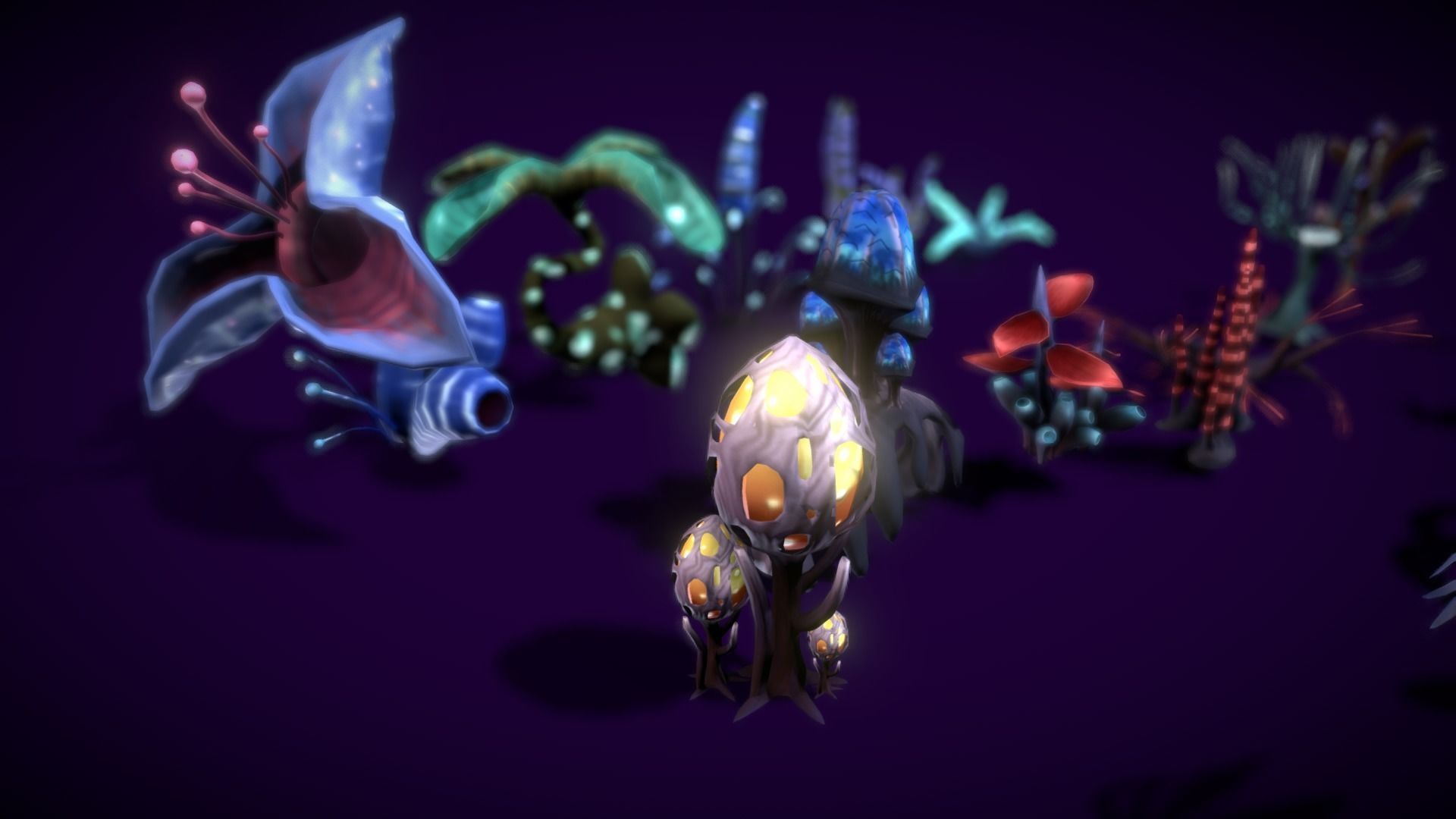 Cartoon Seaweed 11 Low-poly 3D model_1