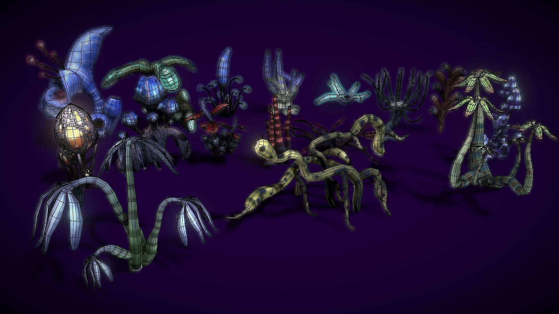 Cartoon Seaweed 11 Low-poly 3D model_6