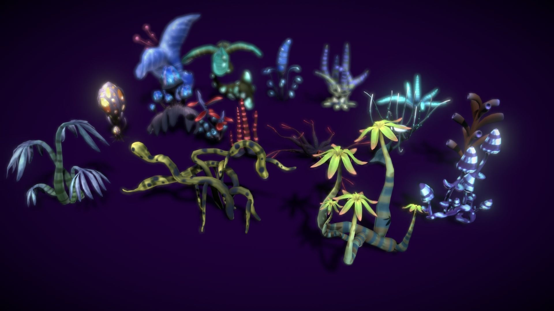 Cartoon Seaweed 11 Low-poly 3D model_2