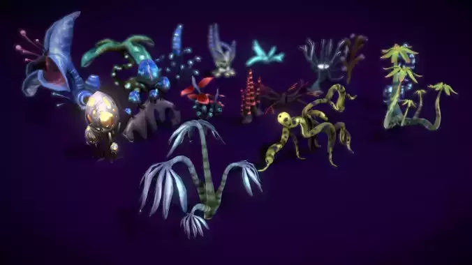 Cartoon Seaweed 11 Low-poly 3D model