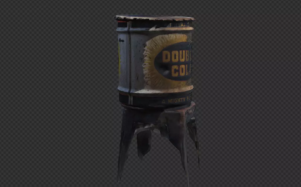 Antique Double cola Cannister asset 3D model_0